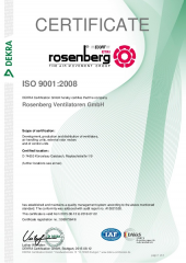 ISO 9001:2015 Certificado - Rosenberg