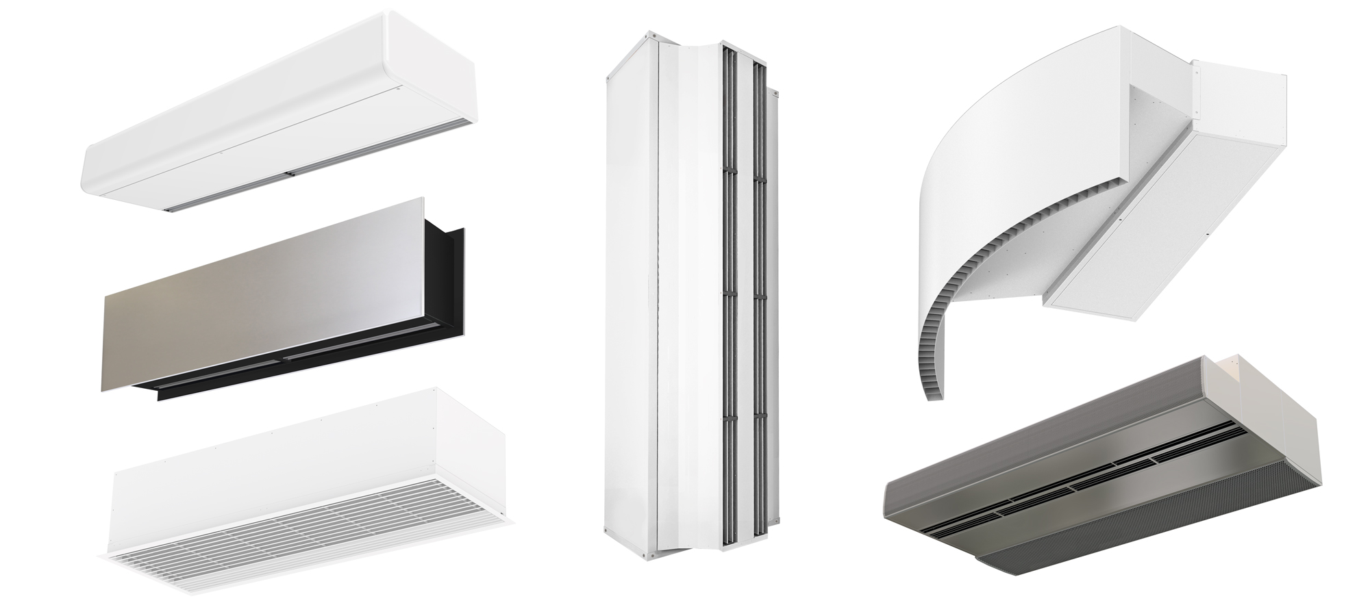 Selection of different air curtains models from Airtècncis